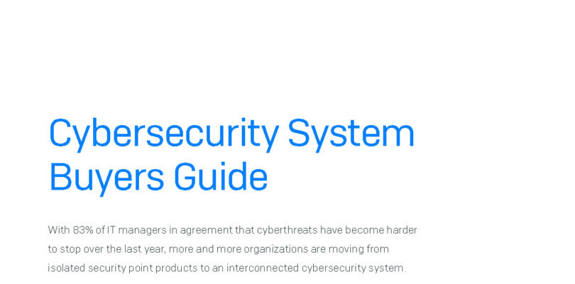 Sophos: Cybersecurity System Buyers Guide